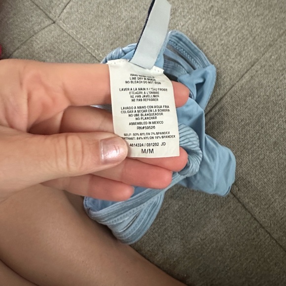 Light Blue Ribbed Bikini Bottom - Picture 3 of 5